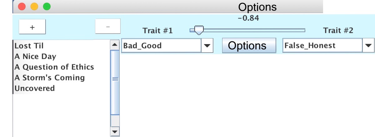 Options Popup Window