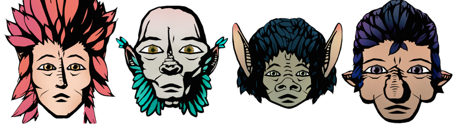 Four base faces